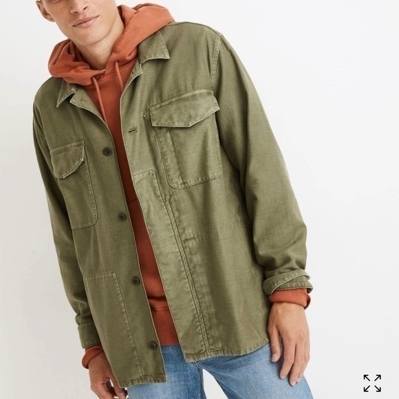 Madewell Mens Canvas Utility Jacket Tan Workwear Style Size L - Picture 12 of 12